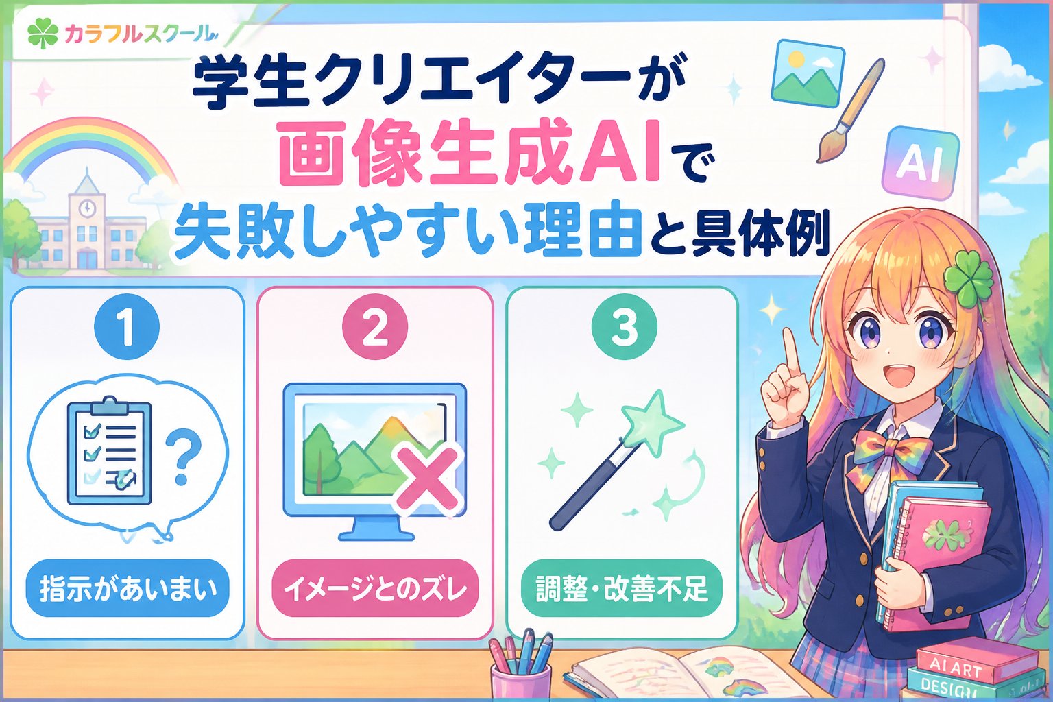 AI画像生成 学生クリエイターが画像生成AIで失敗しやすい理由と具体例