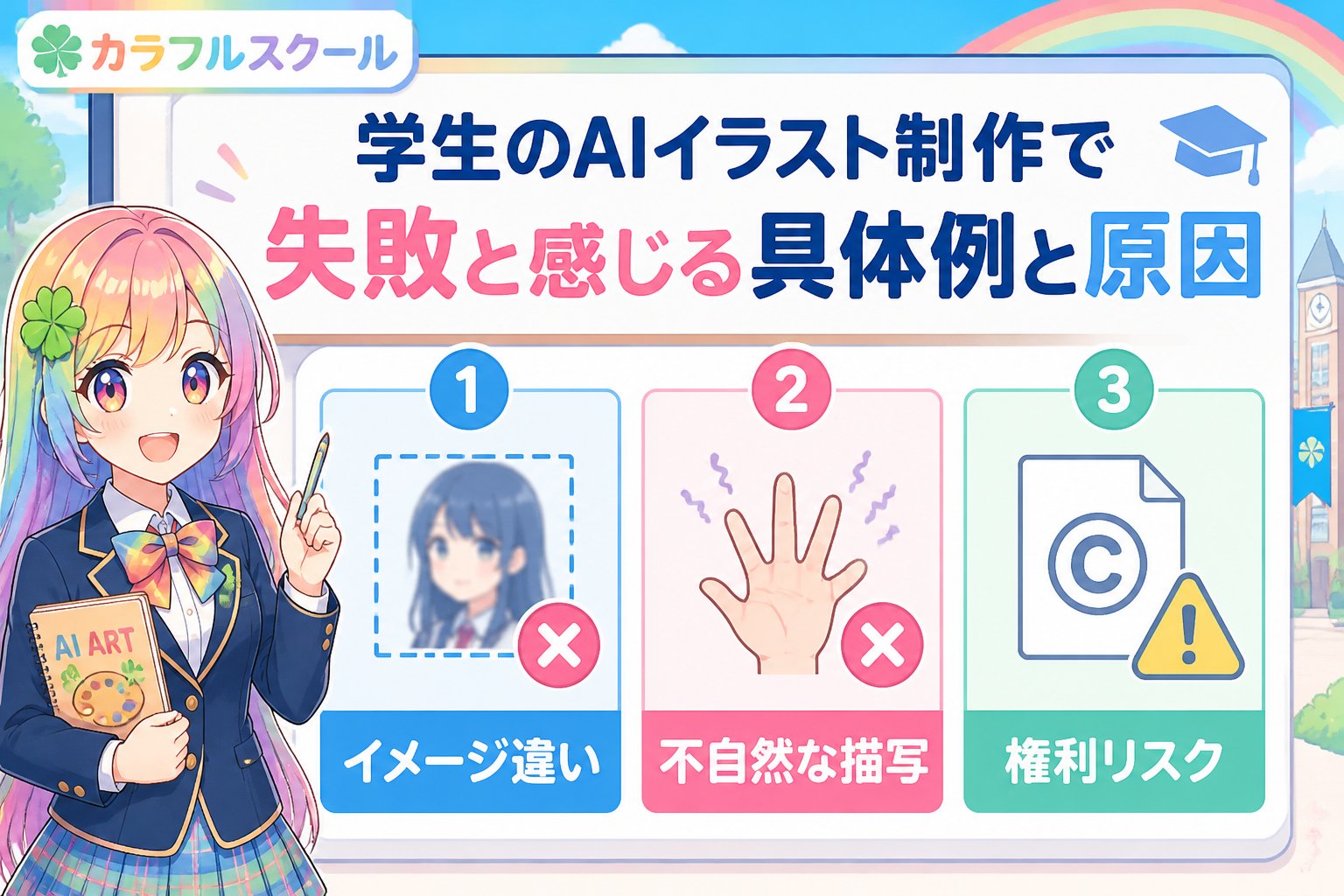 AI画像生成 学生のAIイラスト制作で失敗と感じる具体例と原因