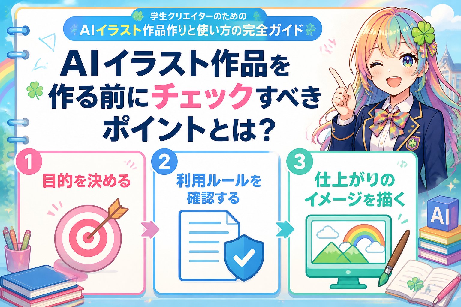 AI画像生成 AIイラスト作品を作る前にチェックすべきポイントとは？