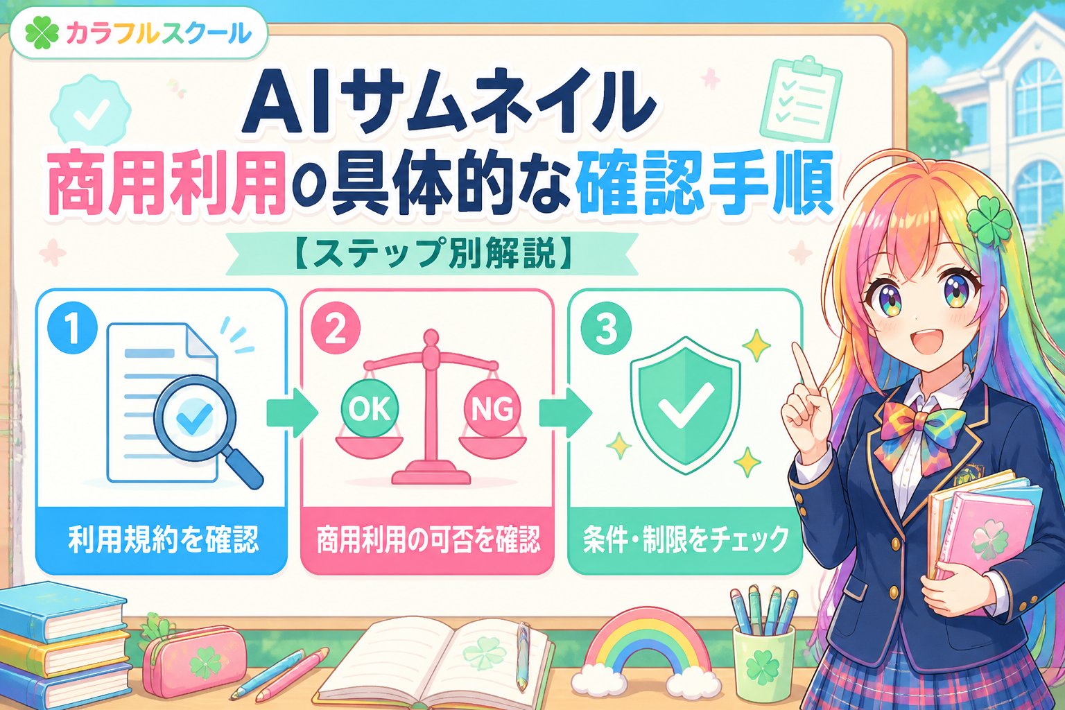 AI画像生成 AIサムネイル商用利用の具体的な確認手順【ステップ別解説】