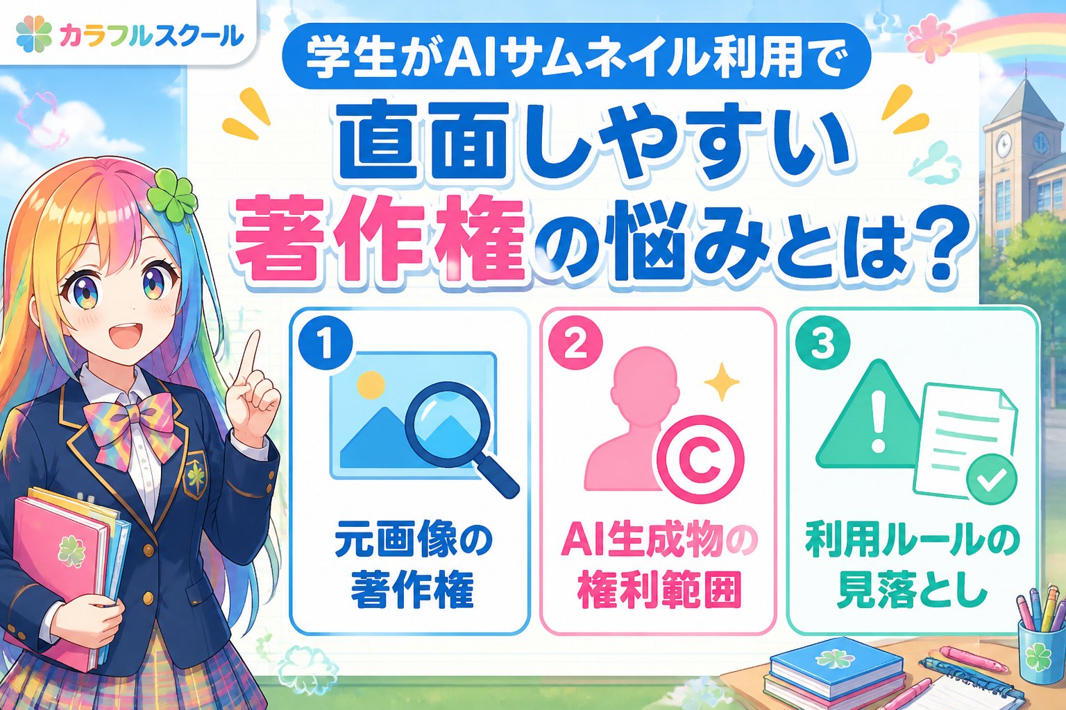 AI画像生成 学生がAIサムネイル利用で直面しやすい著作権の悩みとは？
