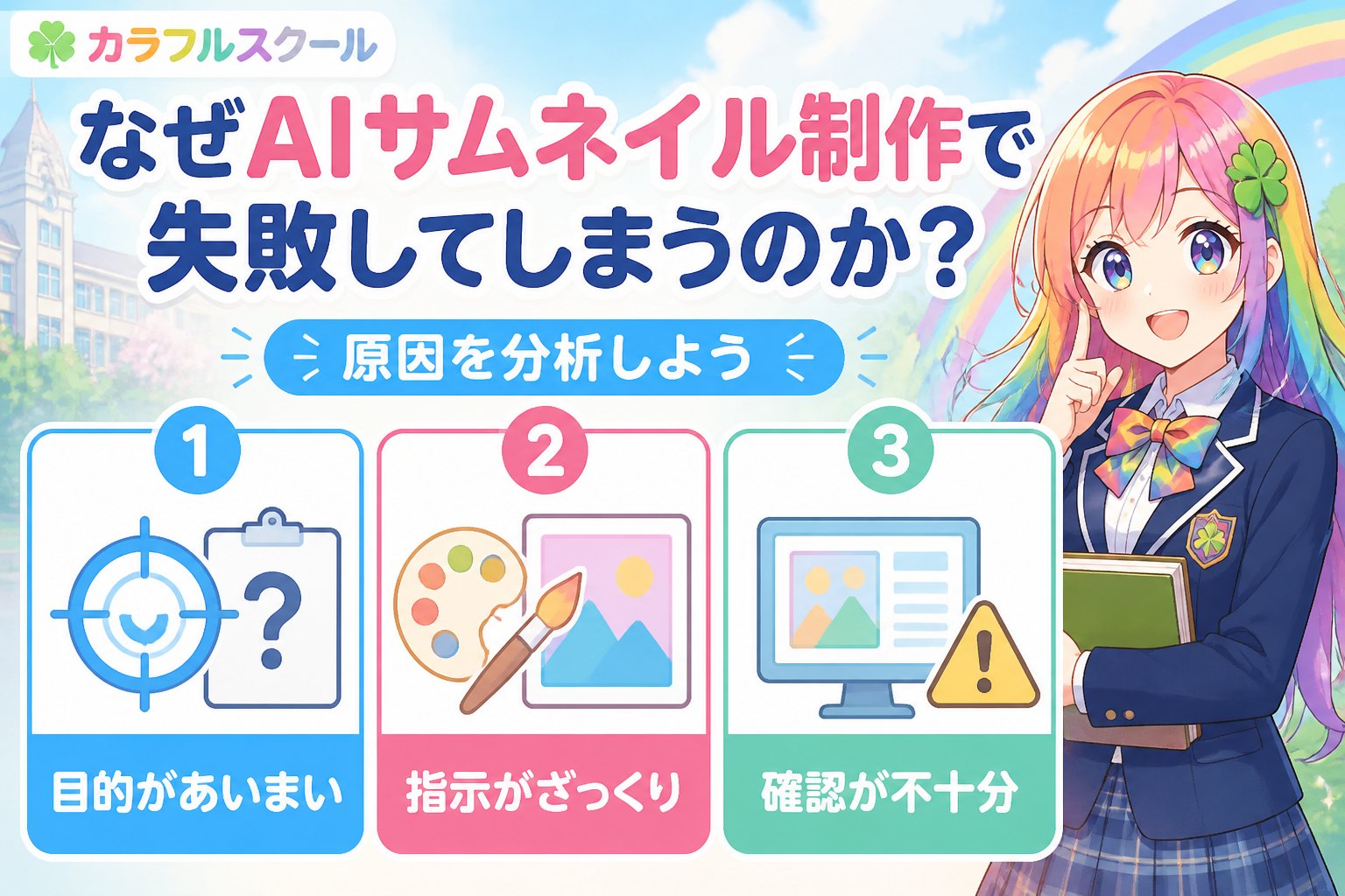 AI画像生成 なぜAIサムネイル制作で失敗してしまうのか？原因を分析しよう