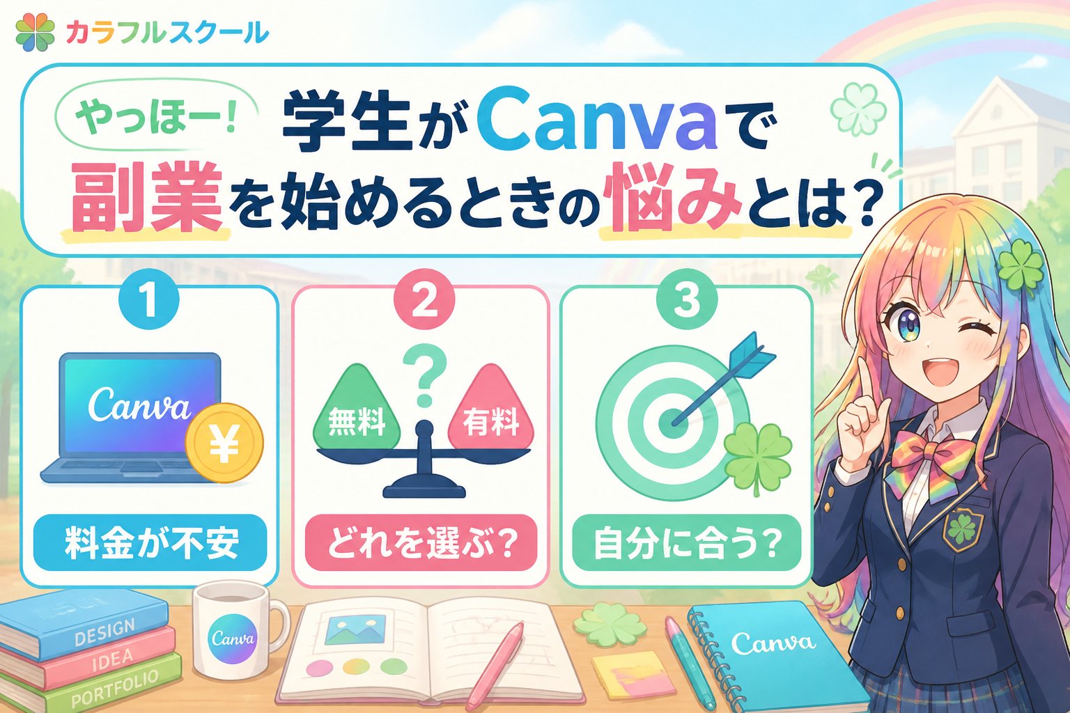 副業・クリエイター やっほー！学生がCanvaで副業を始めるときの悩みとは？