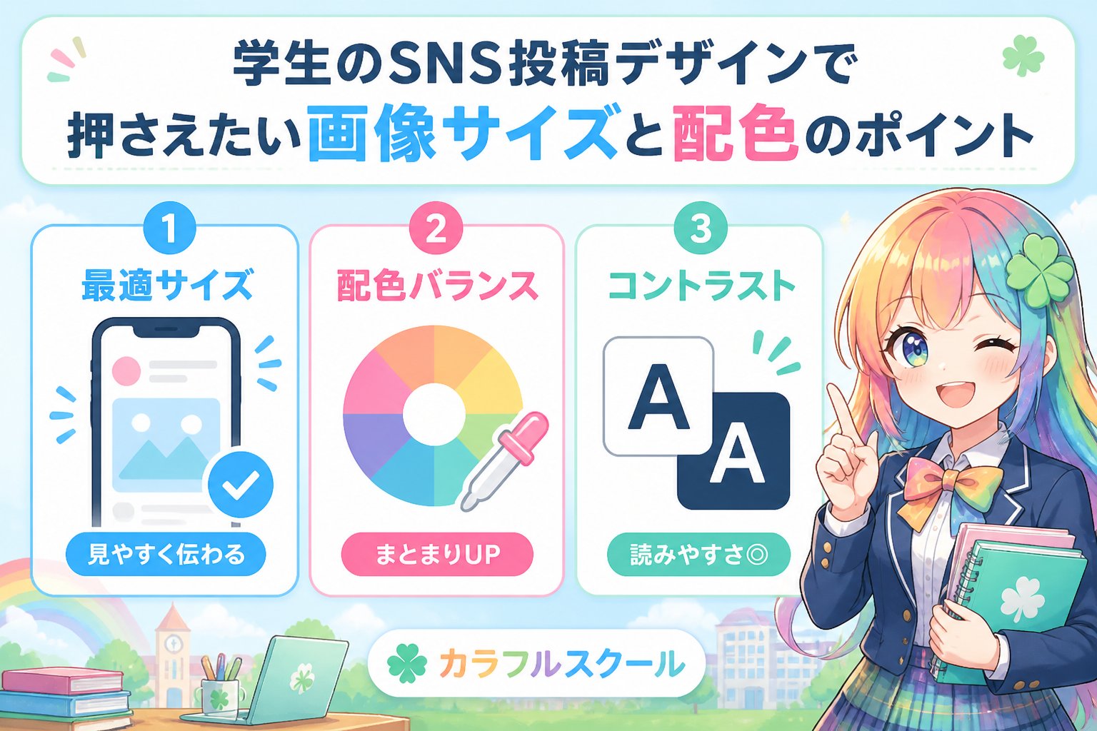 副業・クリエイター 学生のSNS投稿デザインで押さえたい画像サイズと配色のポイント