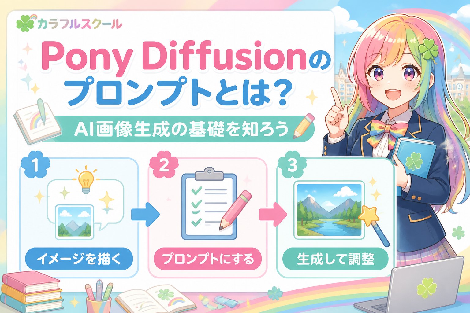 AI画像生成 Pony Diffusionのプロンプトとは？AI画像生成の基礎を知ろう