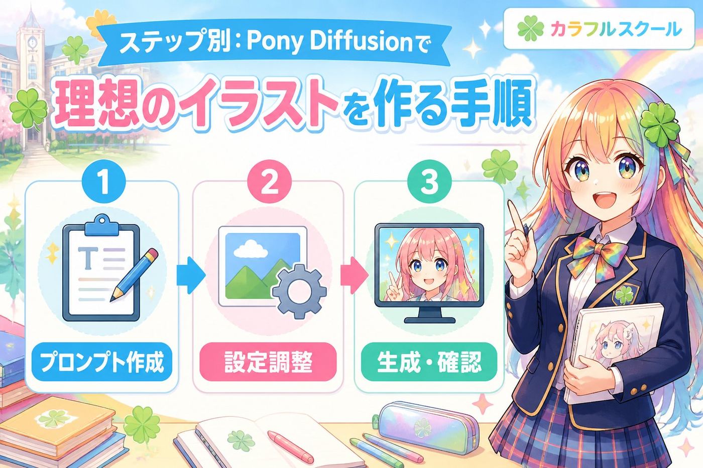 AI画像生成 ステップ別：Pony Diffusionで理想のイラストを作る手順