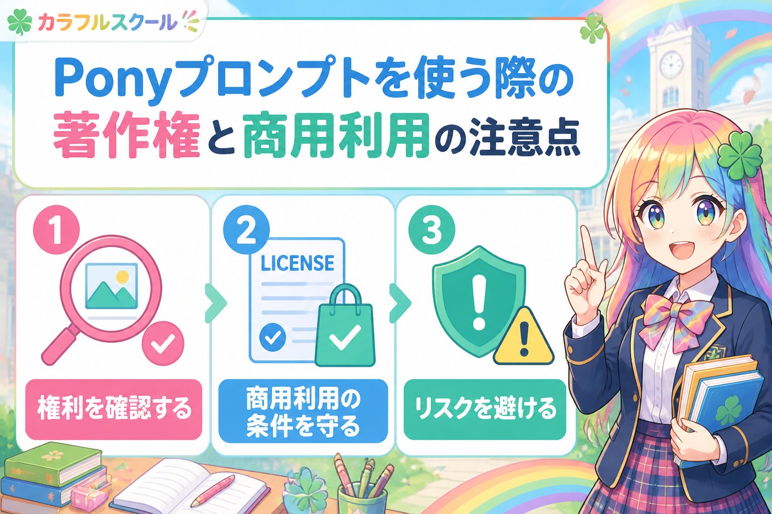 AI画像生成 Pony プロンプトを使う際の著作権と商用利用の注意点