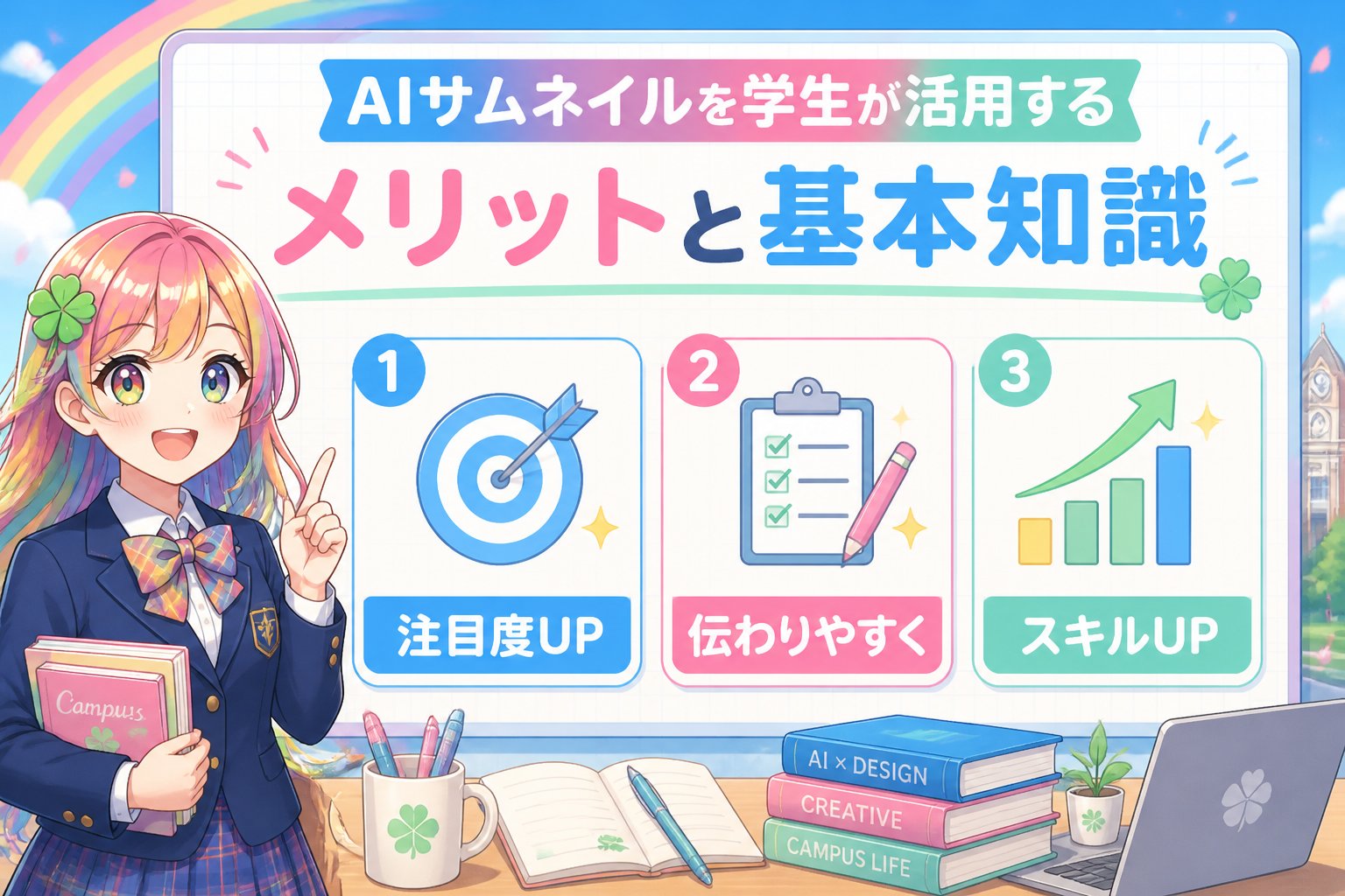 AI画像生成 AIサムネイルを学生が活用するメリットと基本知識