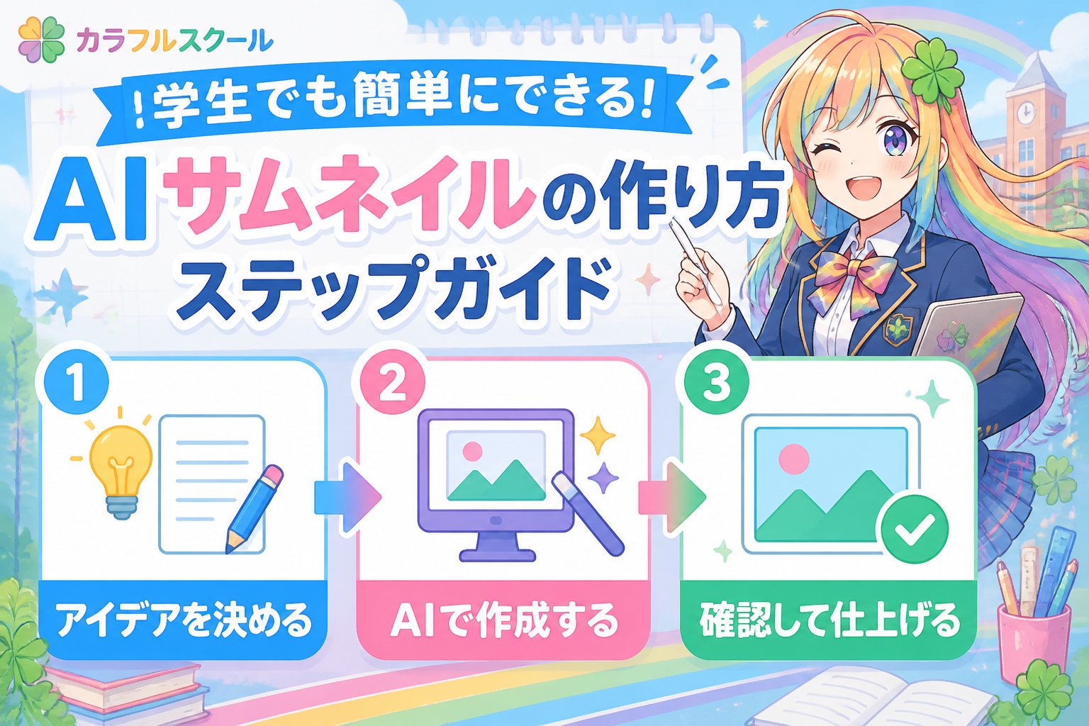 AI画像生成 学生でも簡単にできるAIサムネイルの作り方ステップガイド
