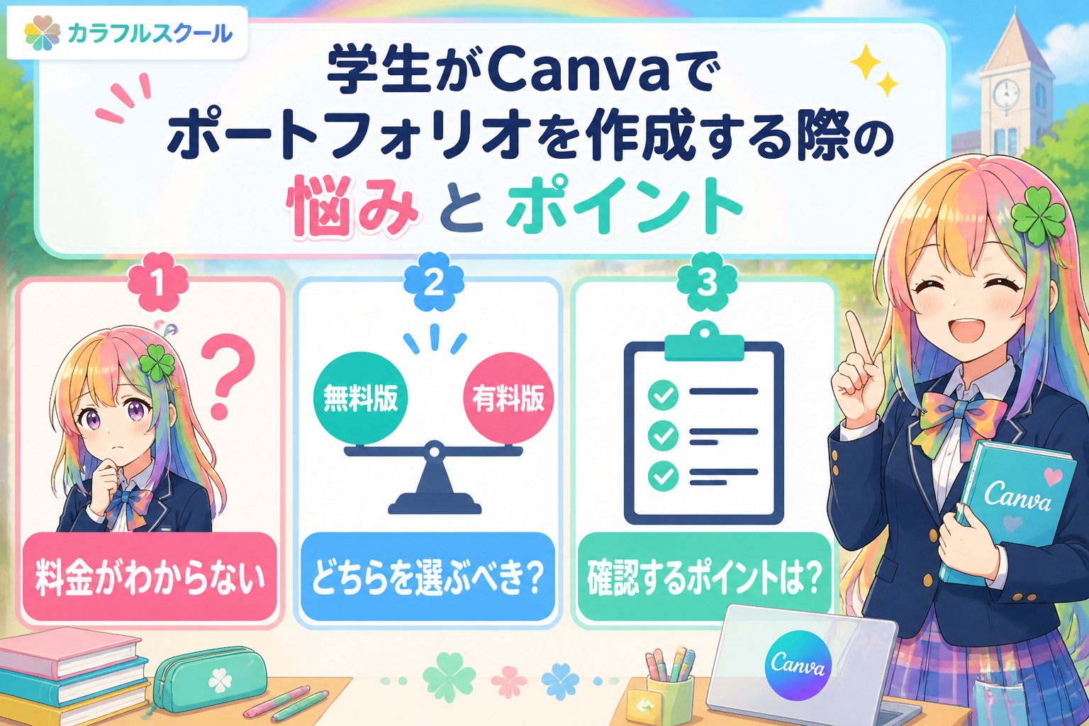 副業・クリエイター 学生がCanvaでポートフォリオを作成する際の悩みとポイント