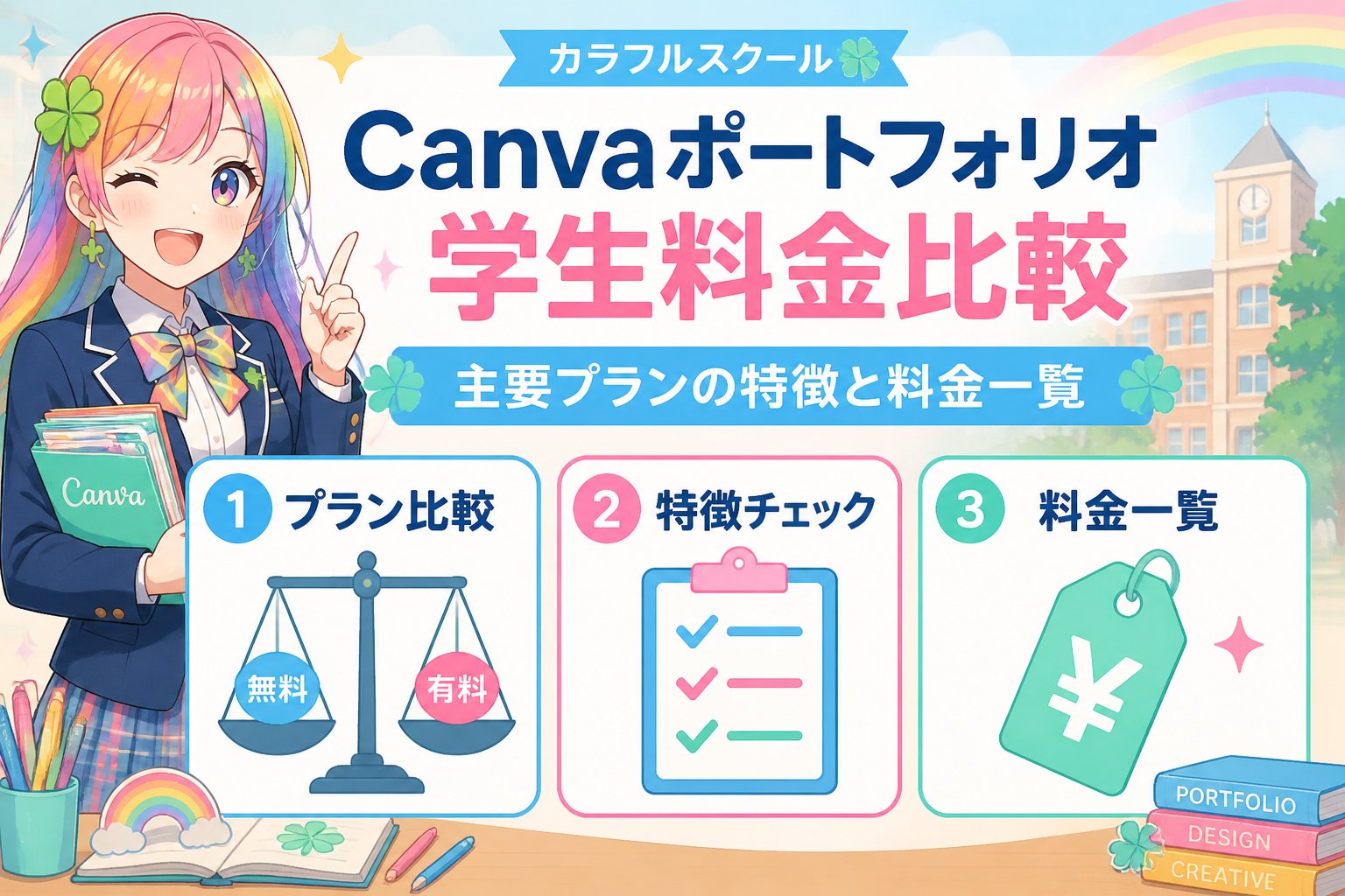 副業・クリエイター Canvaポートフォリオ学生料金比較：主要プランの特徴と料金一覧