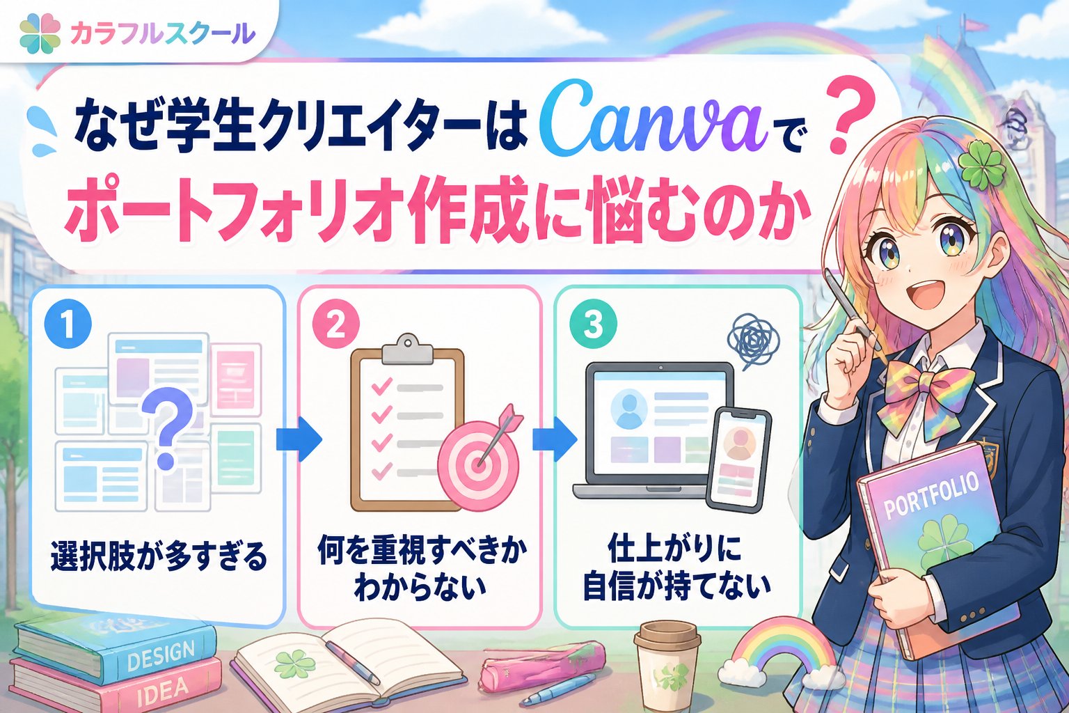副業・クリエイター なぜ学生クリエイターはCanvaでポートフォリオ作成に悩むのか