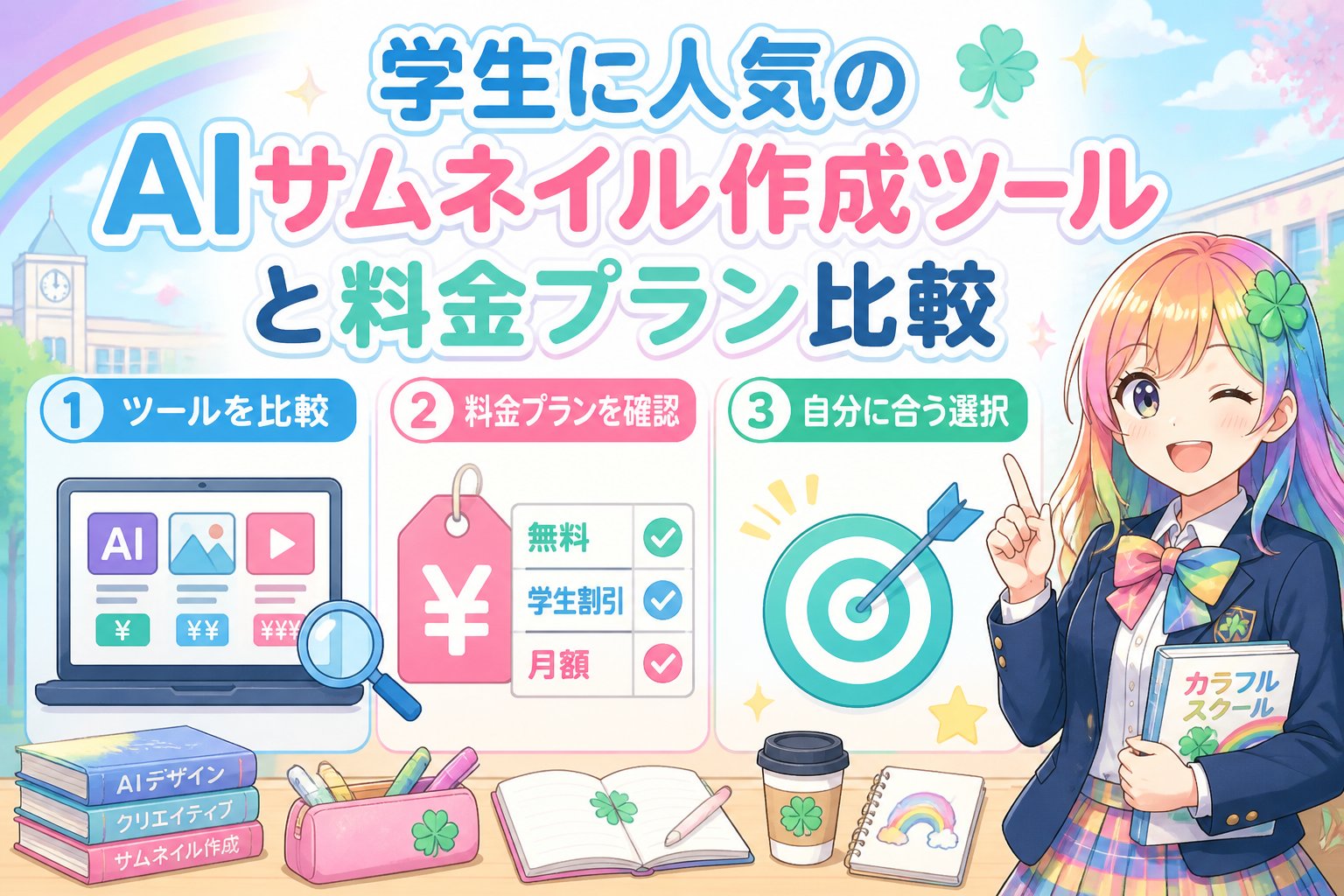 AI画像生成 学生に人気のAIサムネイル作成ツールと料金プラン比較