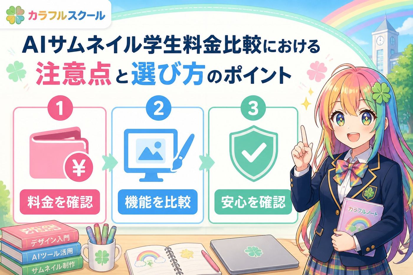AI画像生成 AIサムネイル学生料金比較における注意点と選び方のポイント