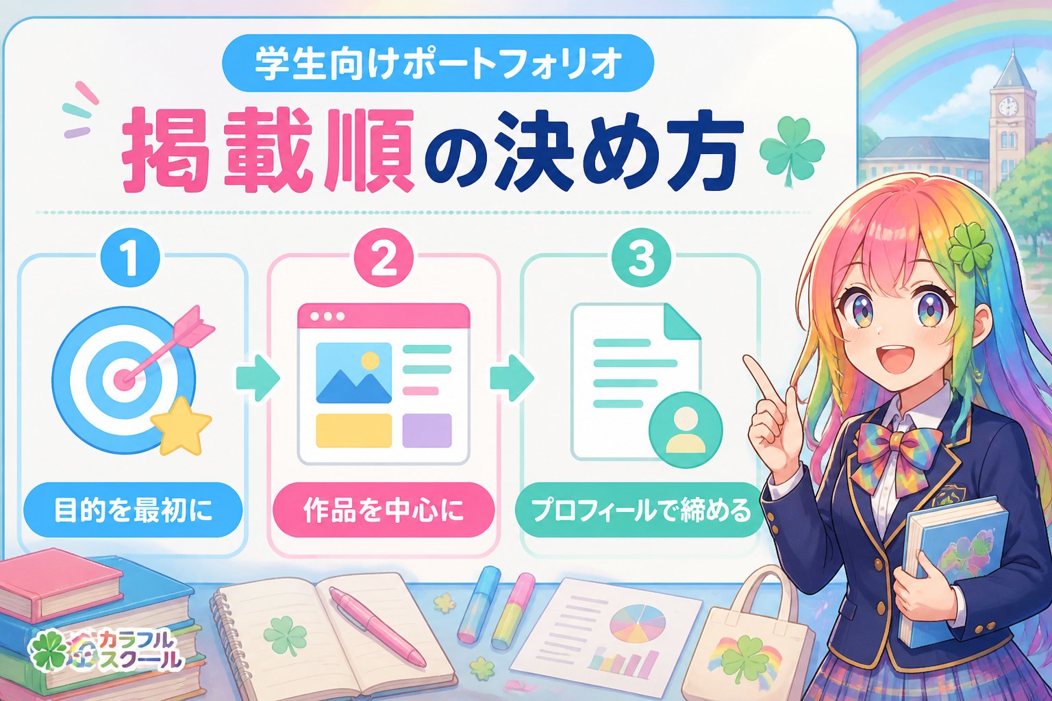 副業・クリエイター 学生向けポートフォリオ作成で押さえたい掲載順の決め方