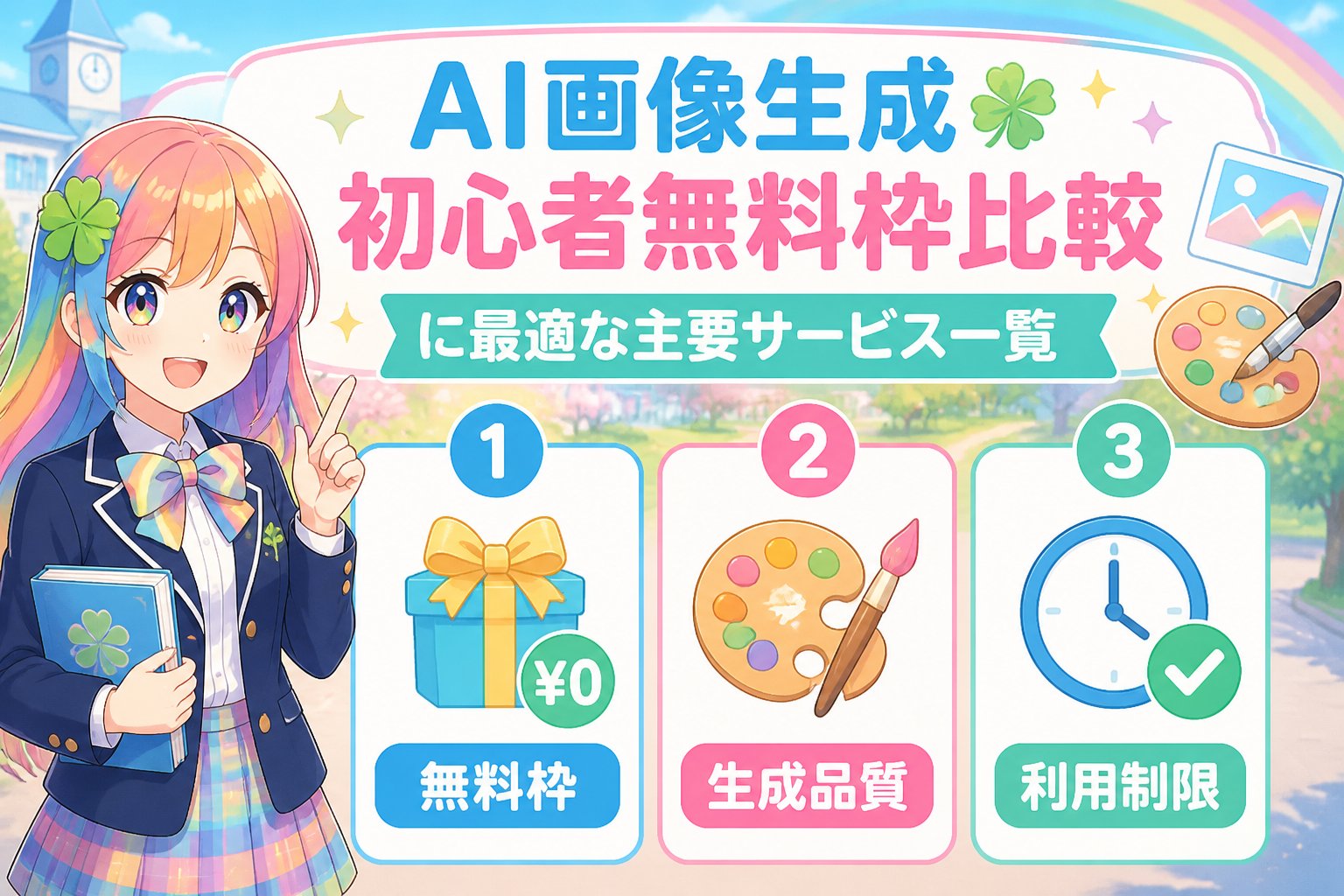 AI画像生成 AI画像生成初心者無料枠比較に最適な主要サービス一覧