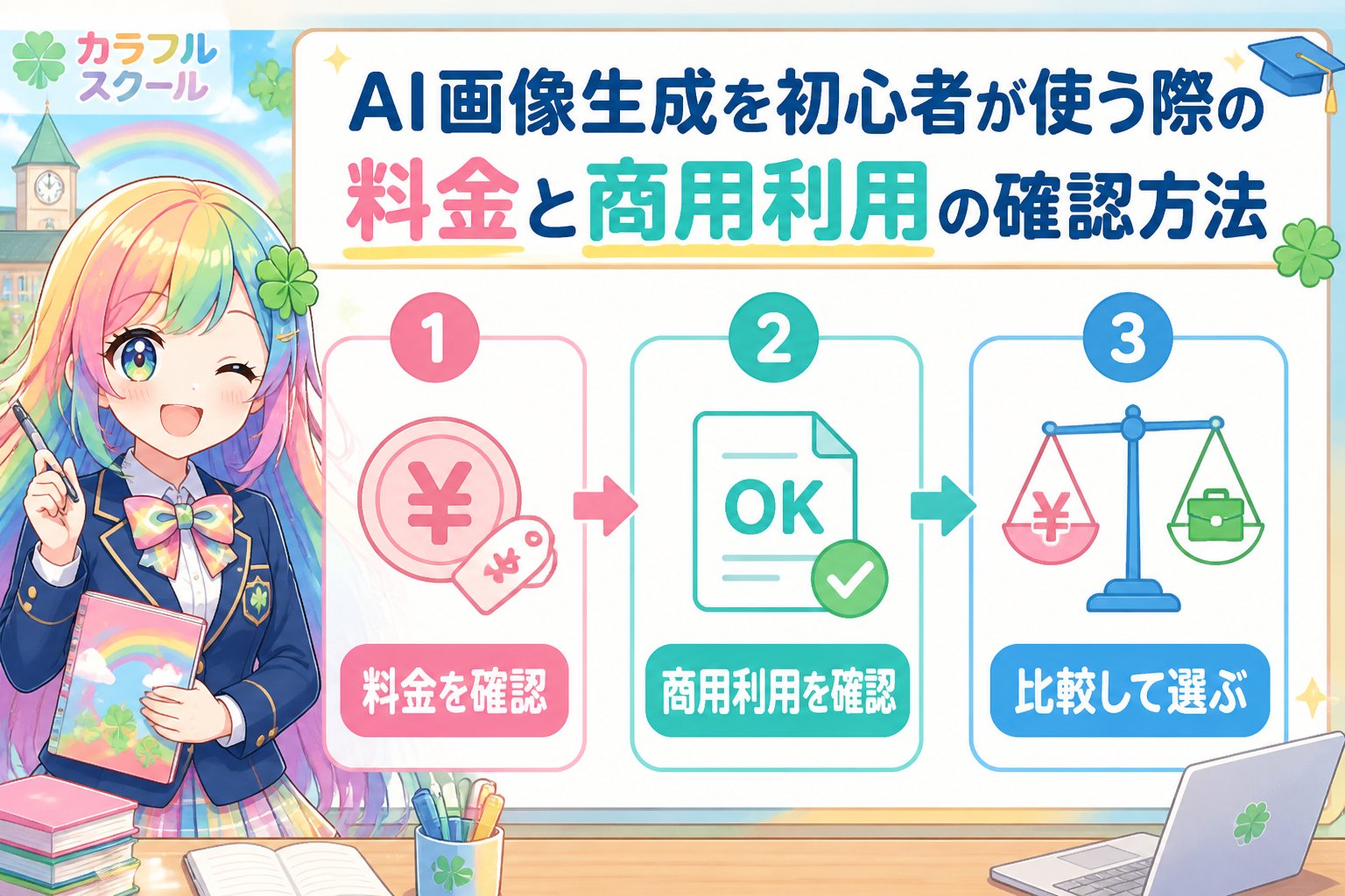 AI画像生成 AI画像生成を初心者が使う際に料金と商用利用を比較しながら確認する方法