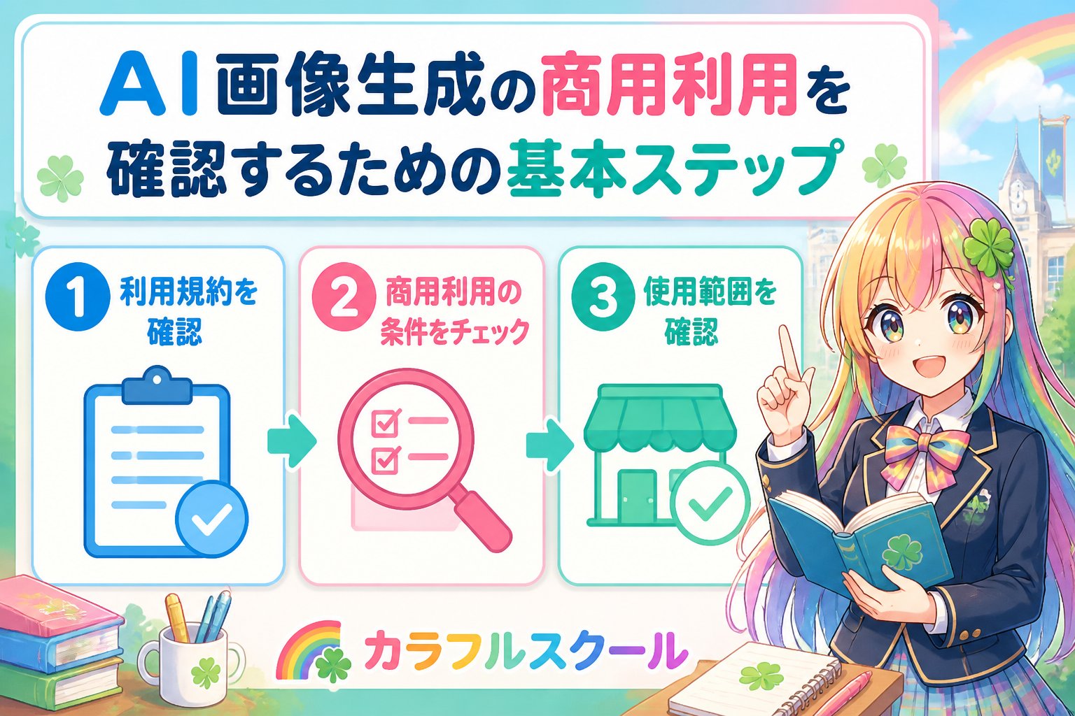 AI画像生成 AI画像生成、初心者が商用利用を確認するための基本ステップ