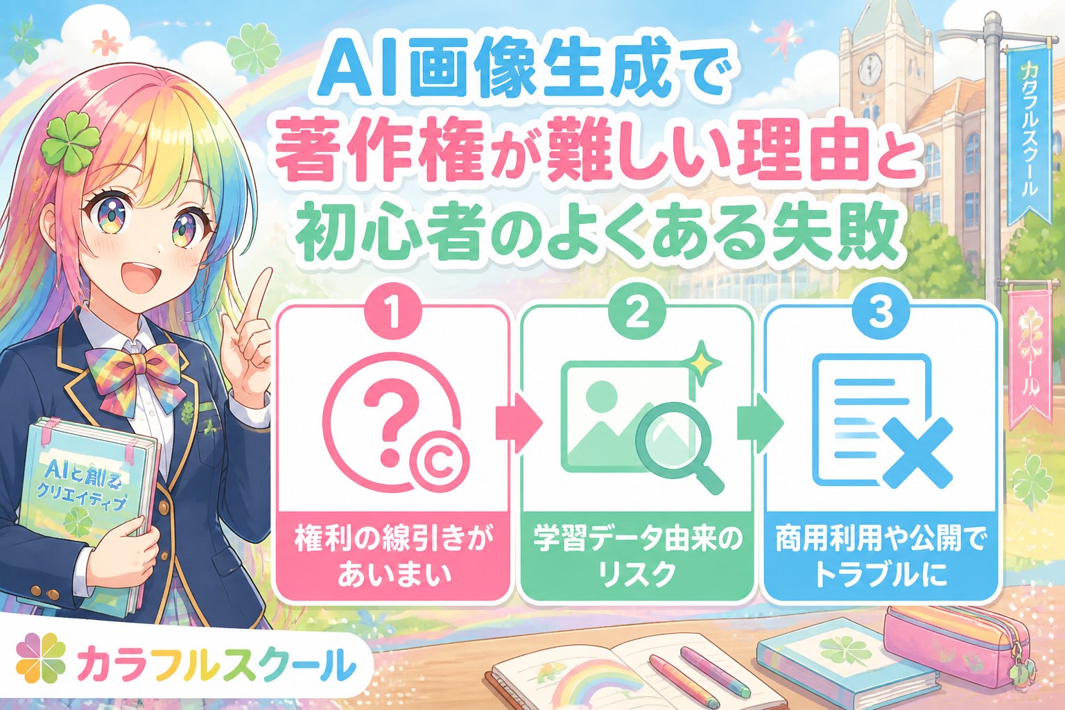 AI画像生成 AI画像生成で著作権が難しい理由と初心者のよくある失敗