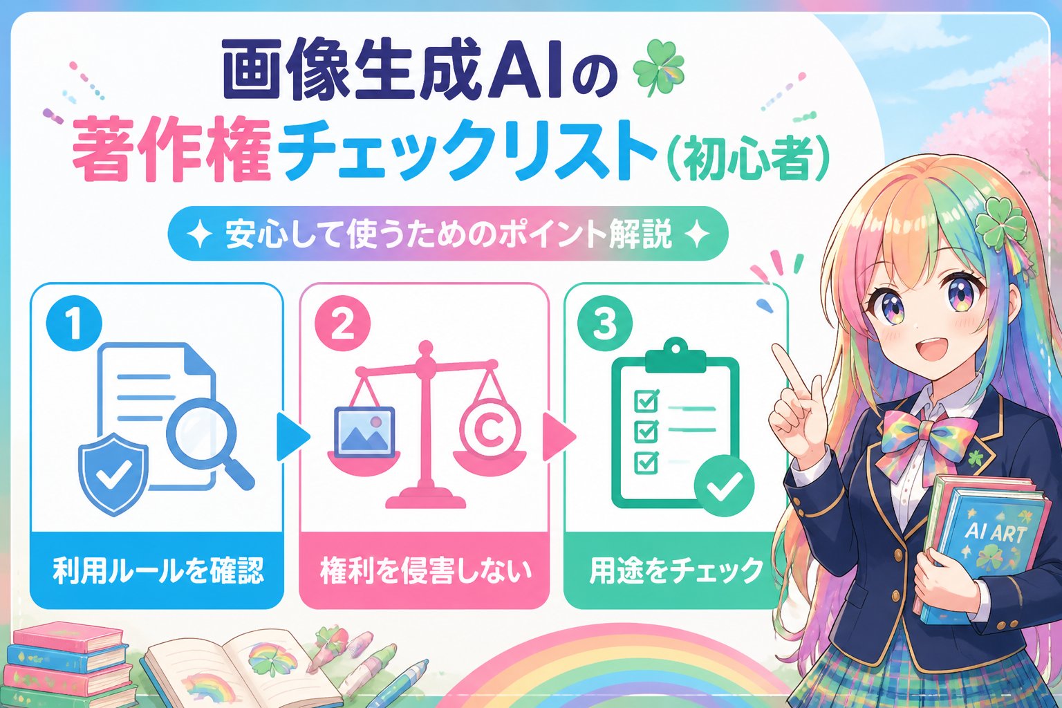 AI画像生成 画像生成AI、初心者が知っておくべき著作権の基本とチェックリスト