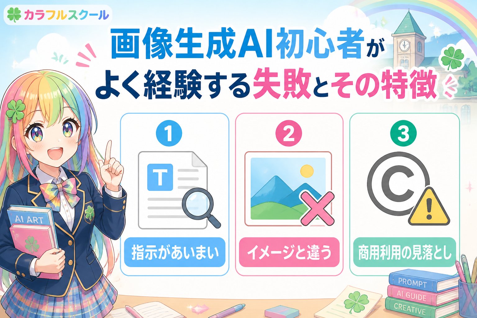 AI画像生成 画像生成AI初心者がよく経験する失敗とその特徴