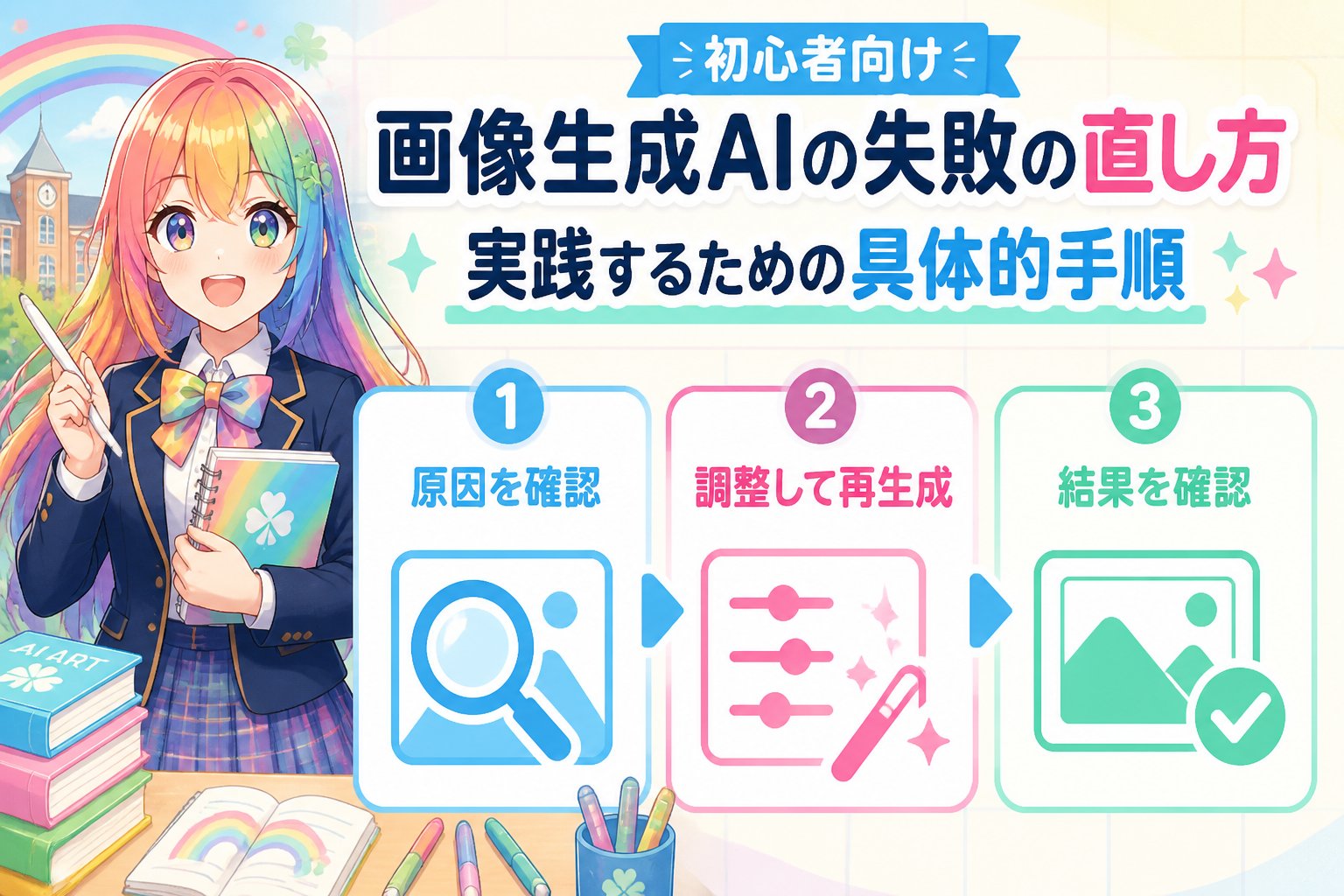 AI画像生成 画像生成AIの失敗の直し方（初心者）を実践するための具体的手順