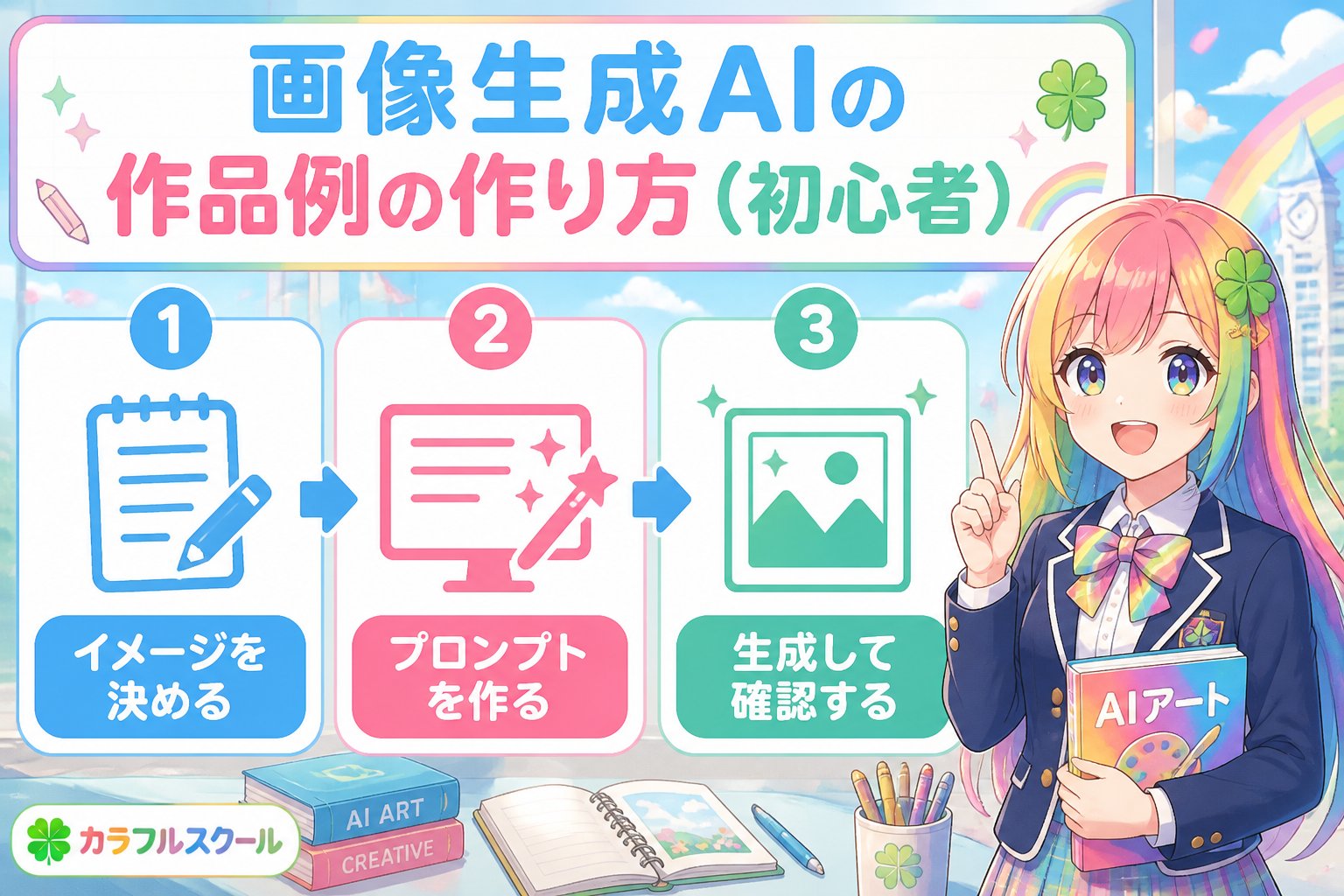 AI画像生成 画像生成AIの作品例の作り方（初心者）
