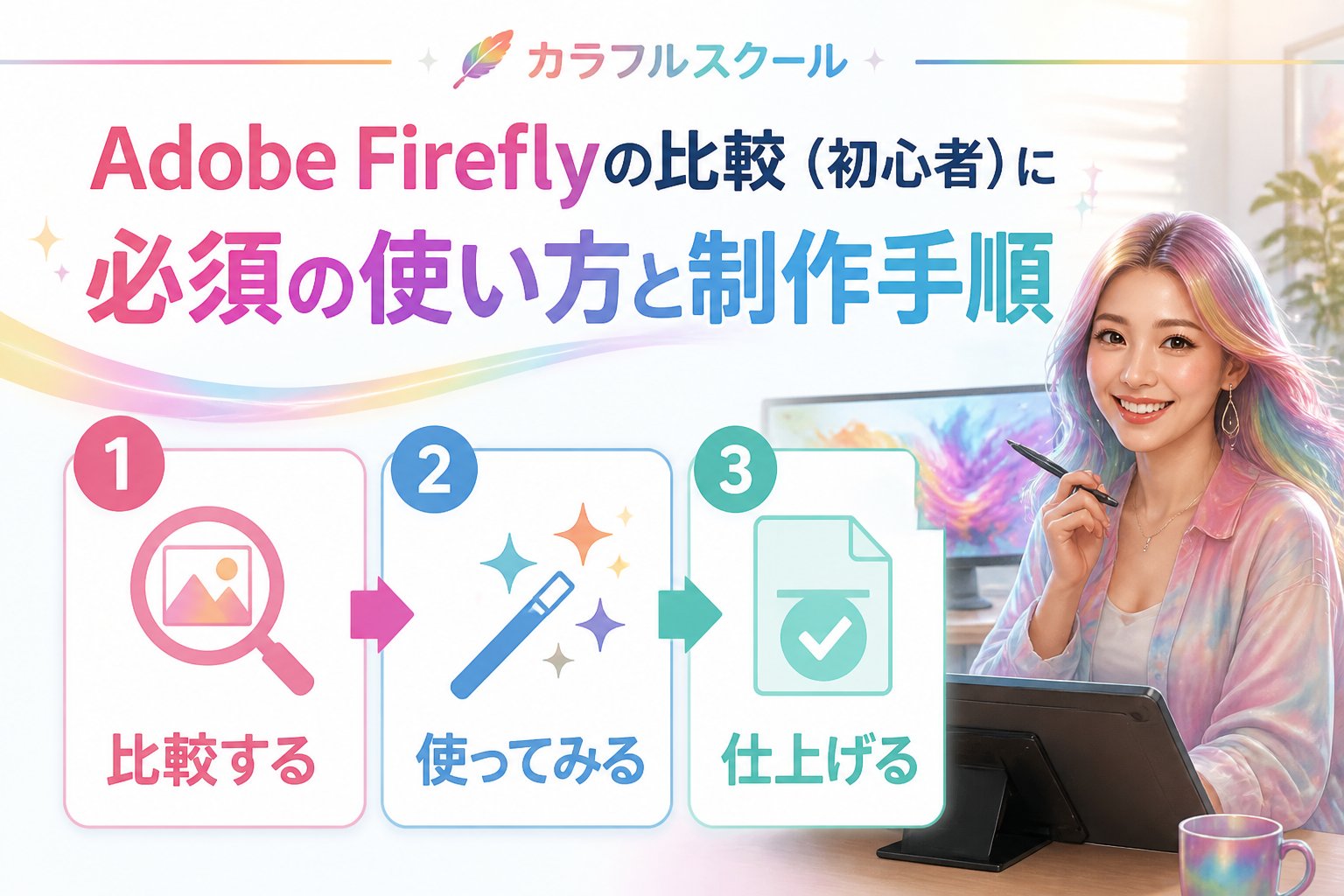 最新AI画像ツール Adobe Fireflyの比較（初心者）に必須の使い方と制作手順