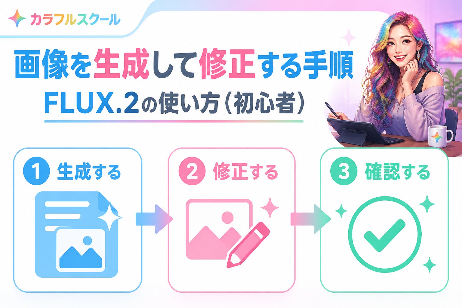 最新AI画像ツール 画像を生成して修正する手順：FLUX.2の使い方（初心者）に沿った具体的な操作