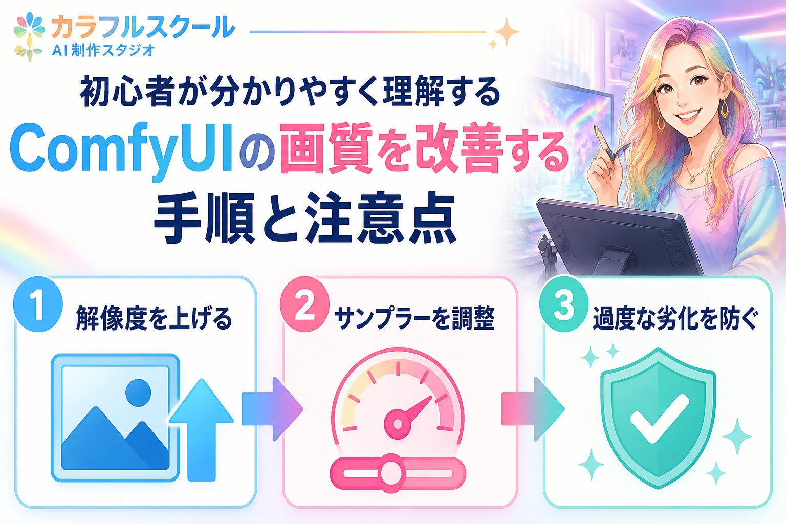AI制作実務 ComfyUIの画質改善（初心者）に必要な基本知識と概要